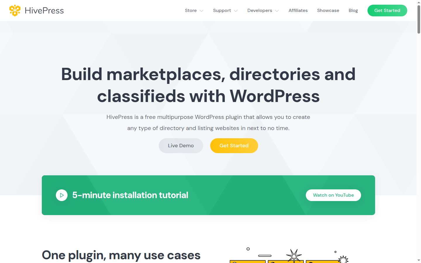 HivePress directory plugin homepage