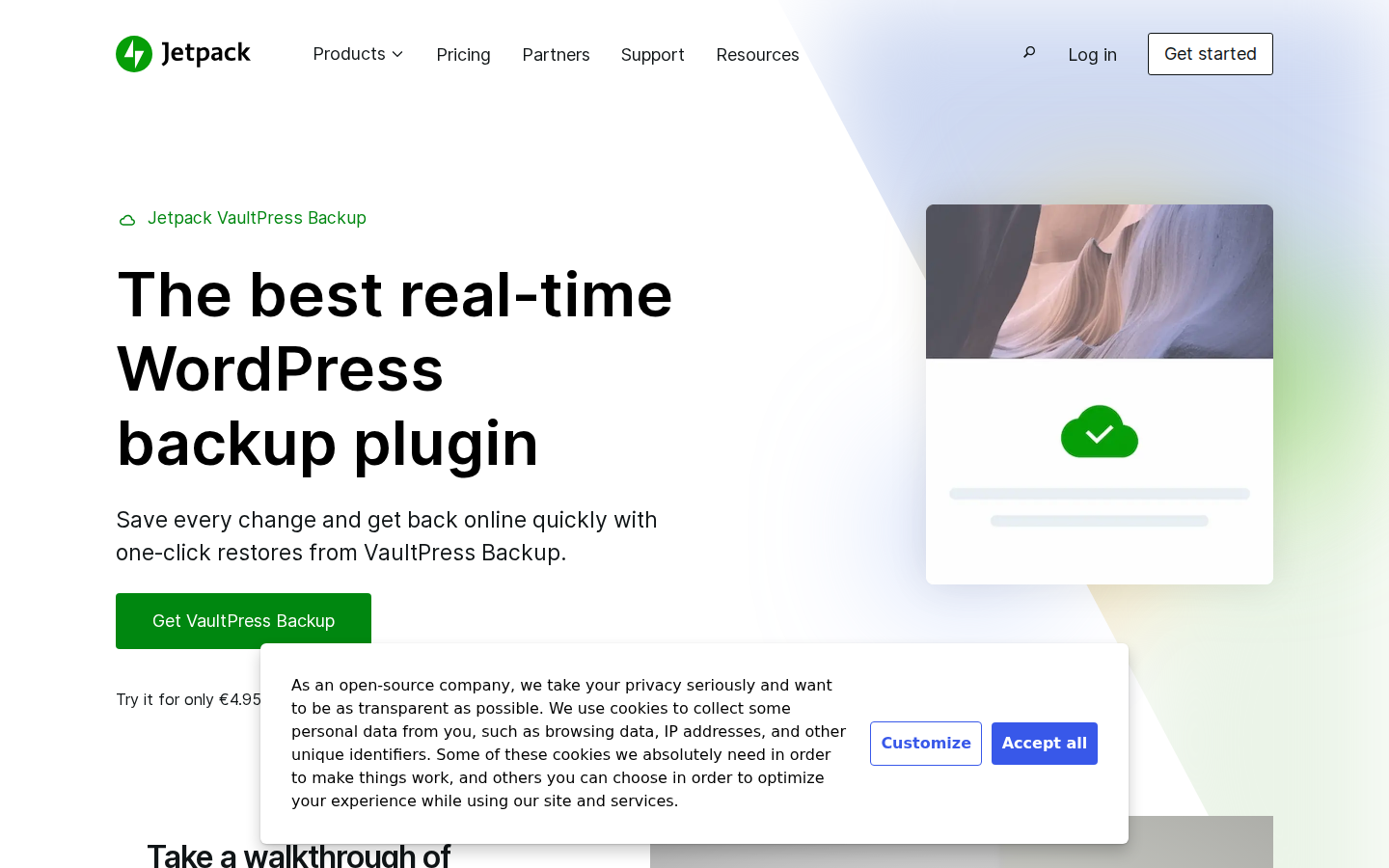 Jetpack VaultPress Backup pricing and features