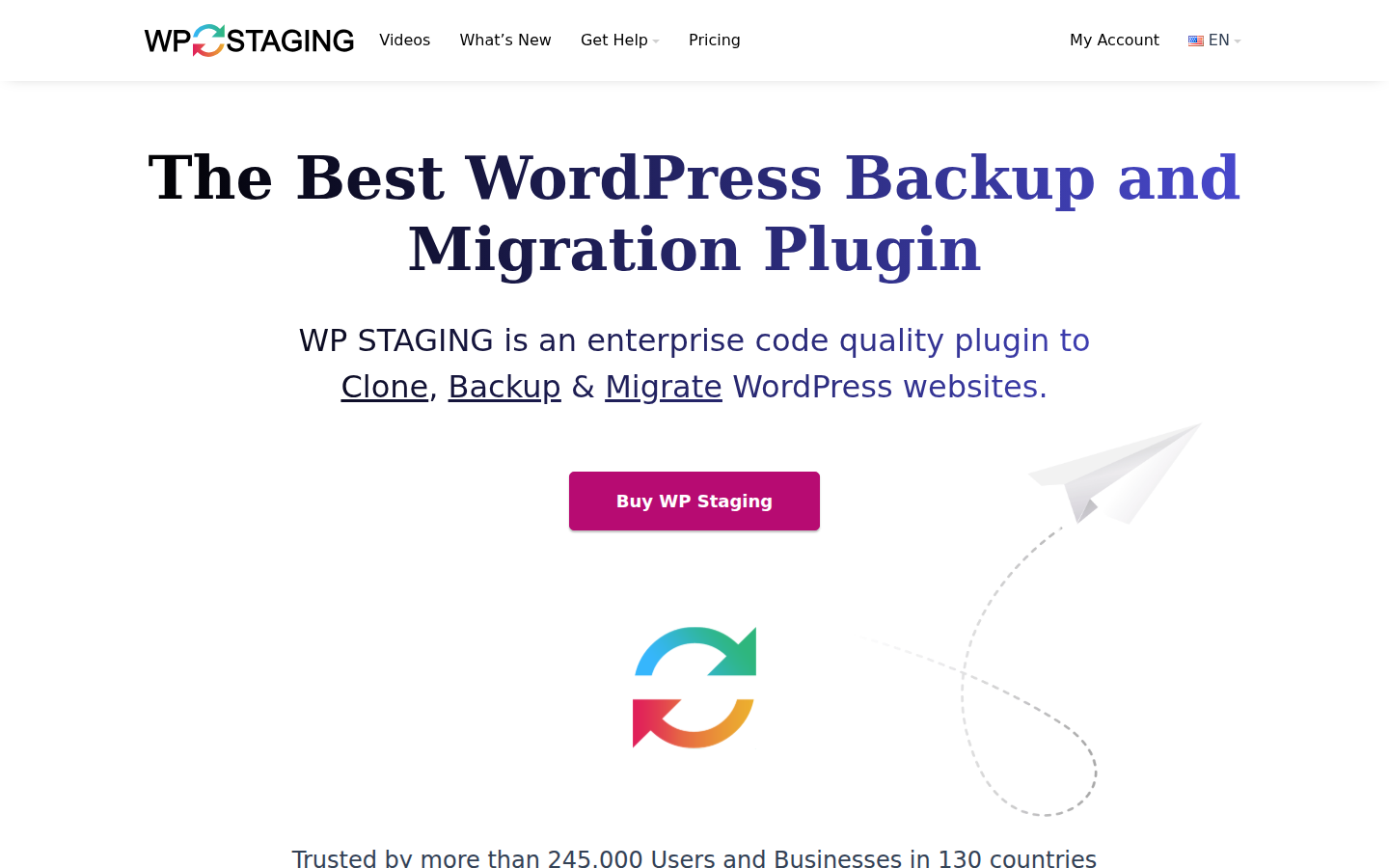 WP Staging backup and staging plugin homepage