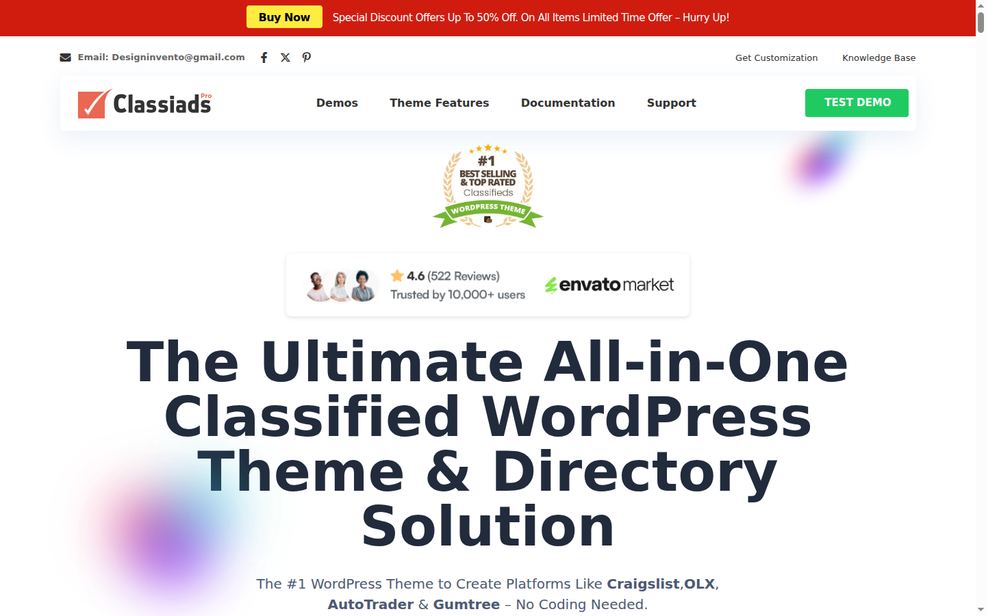 ClassiAds theme demo