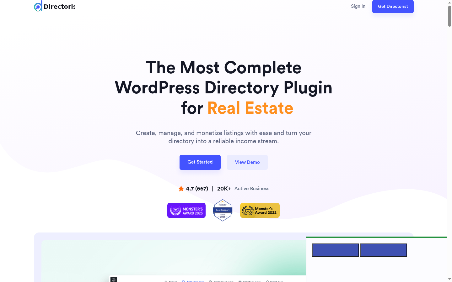 Directorist plugin homepage