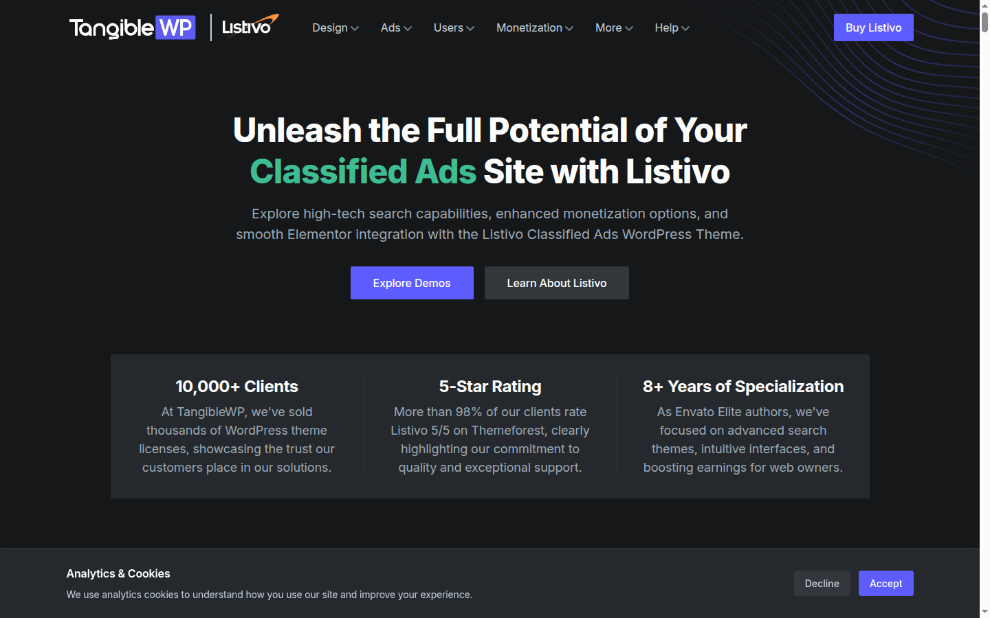 Listivo classified ads theme