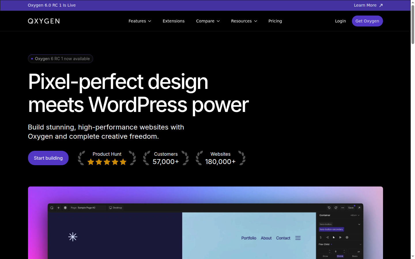 Oxygen Builder homepage