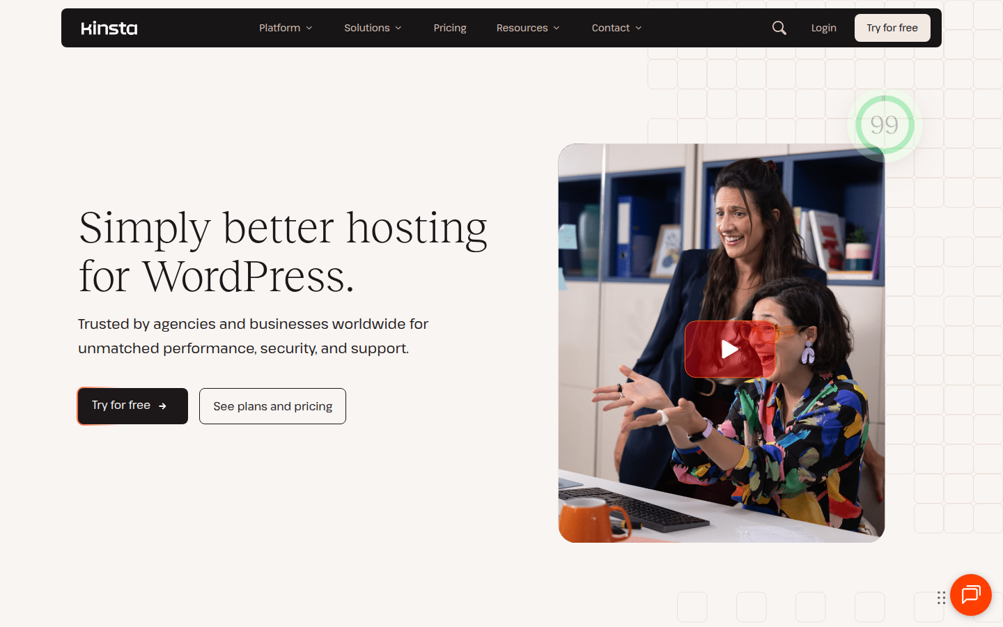 Kinsta WordPress hosting pricing page
