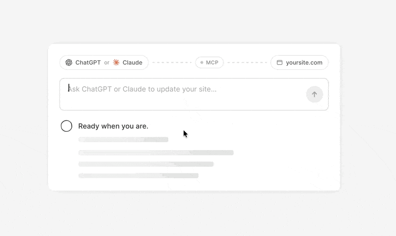 WordPress MCP connected to WordPress
