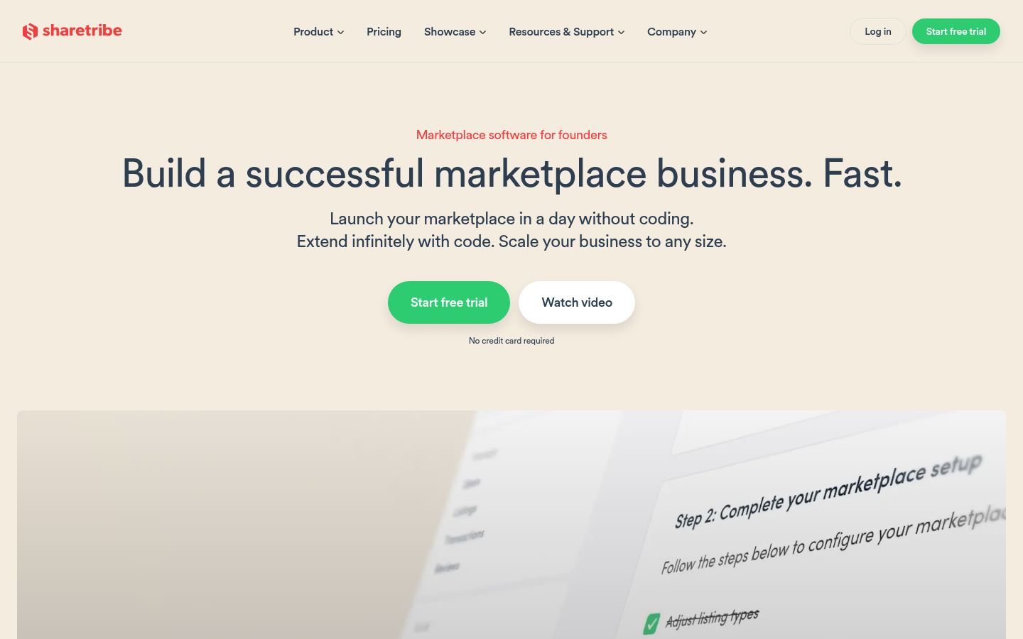Sharetribe marketplace platform interface