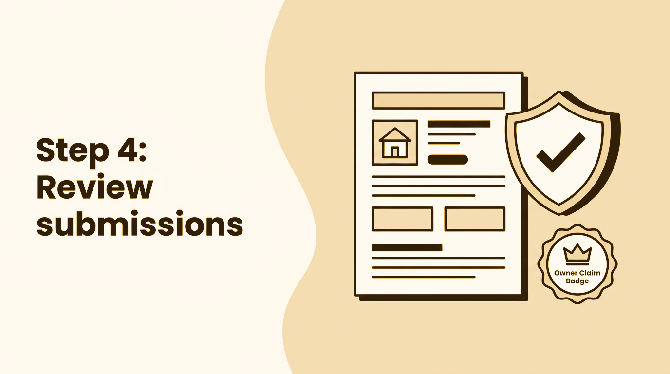 Review submissions and verify listing owners